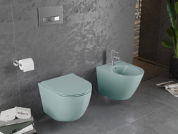 Mexen Lena WC-Schüssel Rimless mit abnehmbarer Slim-Sitzplatte, Duroplast, hellgrün matt - 30224048