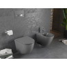 Mexen Lena inodoro Rimless con asiento de cierre suave slim, duroplast, gris oscuro mate - 30224071
