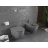 Mexen Lena WC-skål Rimless med slim mjukstängande sits, duroplast, mörkgrå matt - 30224071