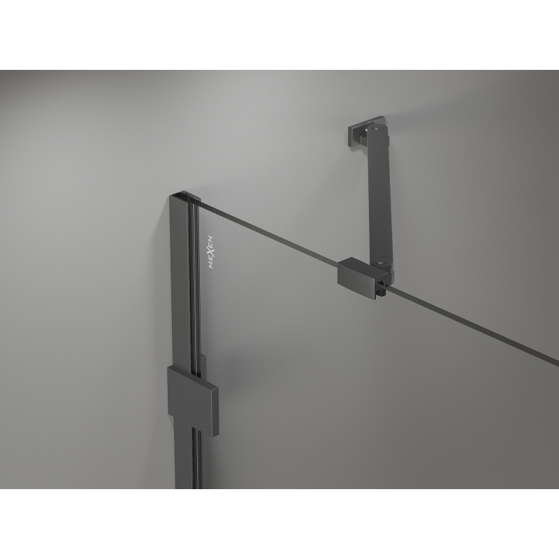 Mexen Lunar Dvojna prha kabina desna 115 x 85 cm, prozorna, gun metal - 834-115P-085L-95-00