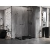 Mexen Lunar Dvojna prha kabina desna 115 x 85 cm, prozorna, gun metal - 834-115P-085L-95-00