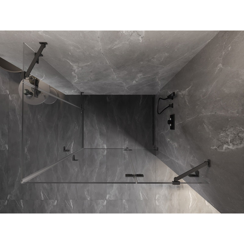Mexen Lunar Dvojna prha kabina desna 115 x 85 cm, prozorna, gun metal - 834-115P-085L-95-00