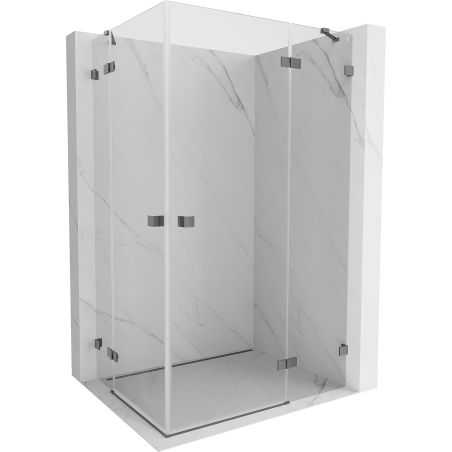 Mexen Lunar Dvojna prha kabina desna 115 x 85 cm, prozorna, gun metal - 834-115P-085L-95-00