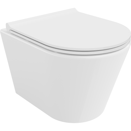 Mexen Rico miska wc Rimless z deską wolnoopadającą slim, duroplast, biała połysk - 30720500