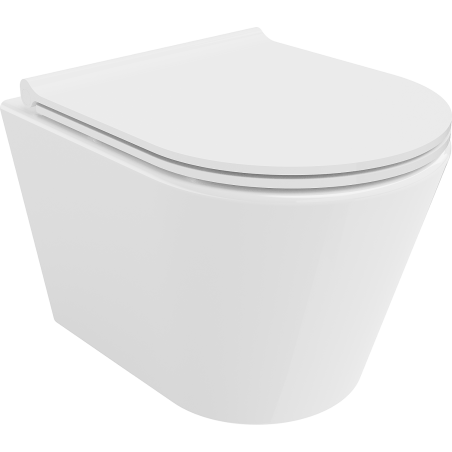Mexen Rico wc-kom Rimless met slanke, zacht sluitende zitting van duroplast, wit glans - 30720500