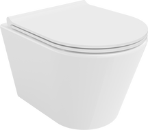 Mexen Rico taza de inodoro sin reborde con asiento de cierre suave slim, duroplástico, blanco brillante - 30720500