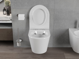 Mexen Rico Rimless WC Bowl with Slim Soft-Close Seat, Duroplast, Glossy White - 30720500