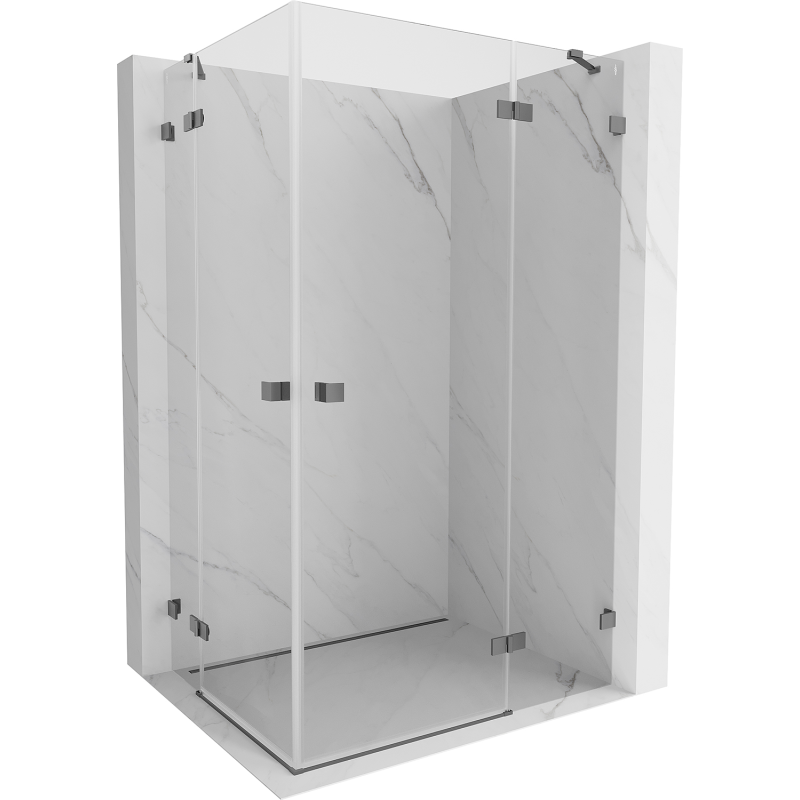 Mexen Lunar Duo cabina doccia ad anta destra 120 x 75 cm, trasparente, gun metal - 834-120P-075L-95-00