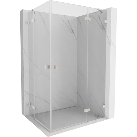 Mexen Lunar Duo cabine de douche pivotante droite 100 x 80 cm, transparent, nickel brossé - 834-100P-080L-97-00