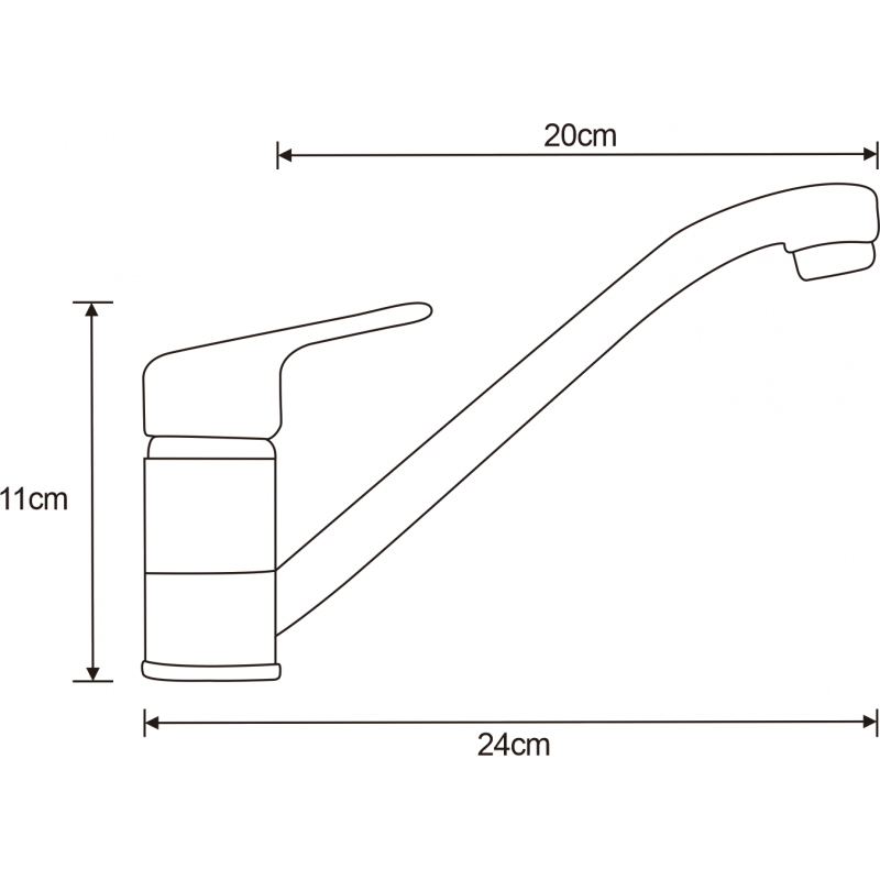 Mexen Selma keittiöhana pitkä juoksuputki, kromi - 671100-00