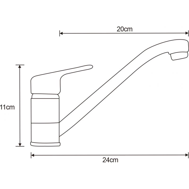 Mexen Selma Küchenarmatur lange Auslauf, Chrom - 671100-00