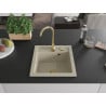 Mexen Vito granit gootsteen 1-kompartiment 520 x 490 mm, beige, gouden sifon - 6503521000-69-G