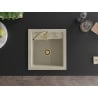 Mexen Vito granit gootsteen 1-kompartiment 520 x 490 mm, beige, gouden sifon - 6503521000-69-G