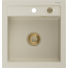 Mexen Vito granit gootsteen 1-kompartiment 520 x 490 mm, beige, gouden sifon - 6503521000-69-G