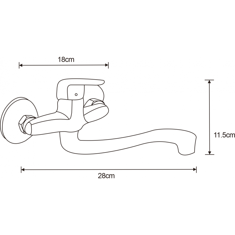 Mexen Eris grifo de cocina con caño largo, cromo - 671200-00