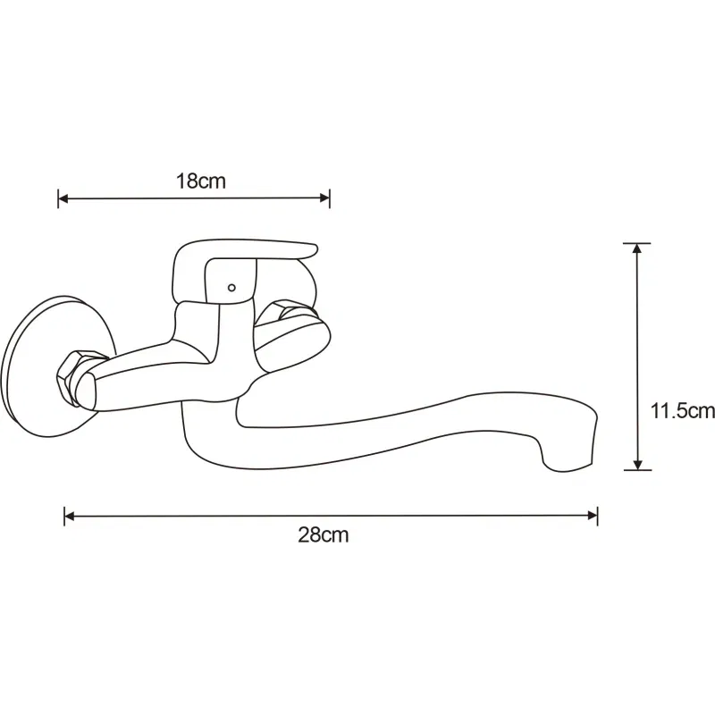 Mexen Eris keukenkraan lange uitloop, chroom - 671200-00