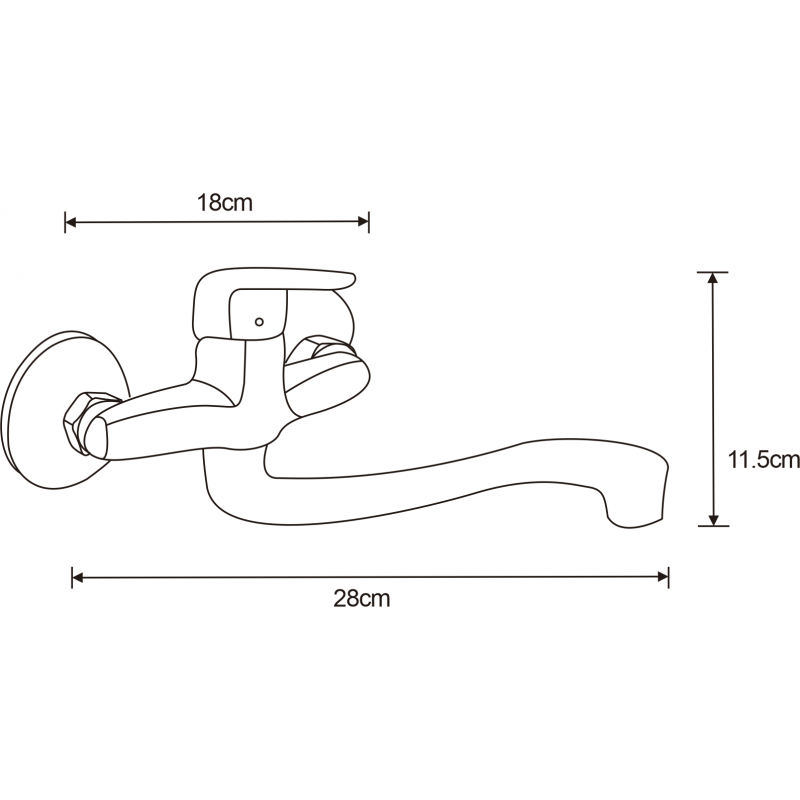 Mexen Eris robinet de cuisine bec long, chrome - 671200-00