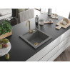Mexen Vito graniitvalamu, 1-kauseline, 520 x 490 mm, hall, kuldne sifoon - 6503521000-71-G