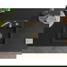 Mexen Vito évier en granit à 1 bac 520 x 490 mm, noir/métallisé argent, siphon doré - 6503521000-73-G