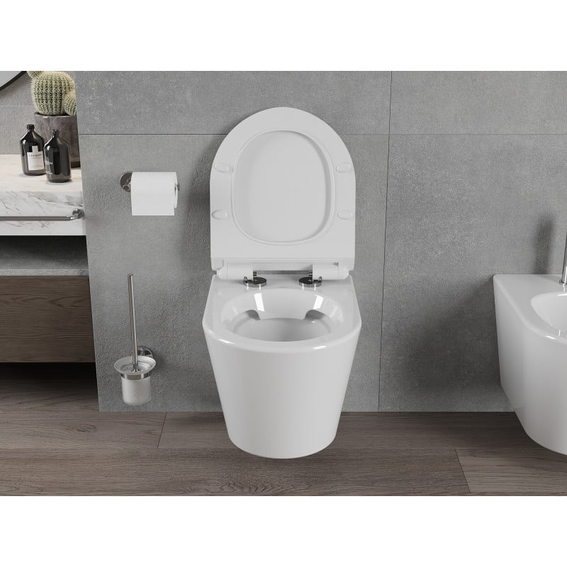 Mexen Rico WC-Schüssel Rimless mit Slim-Absenkautomatik-Sitz, Duroplast, weiß glänzend - 30720100
