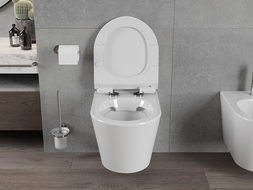 Mexen Rico miska wc Rimless z deską wolnoopadającą slim, duroplast, biała połysk - 30720100