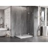 Mexen Lunar Duo cabine de douche pivotante droite 120 x 105 cm, transparent, nickel brossé - 834-120P-105L-97-00