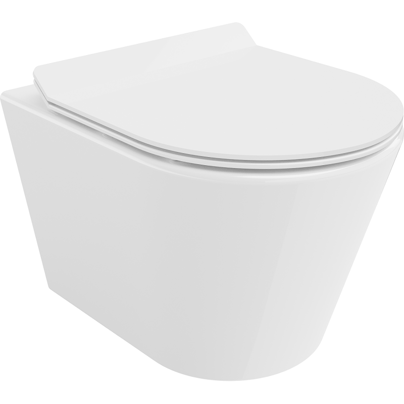 Mexen Rico školjka WC Rimless s počasi padajočim sedežem slim, duroplast, beli sijaj - 30720100