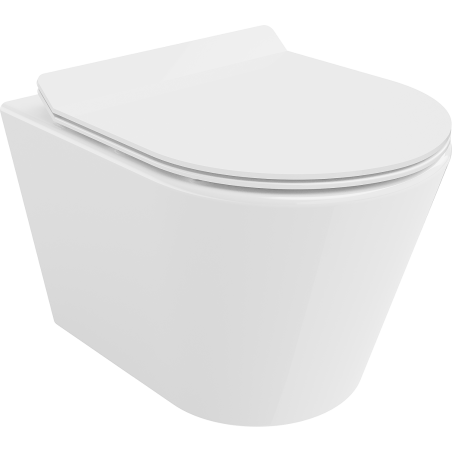 Mexen Rico wc-kom met Rimless zonder rand met softclose-plank slim, duroplast, wit glans - 30720100