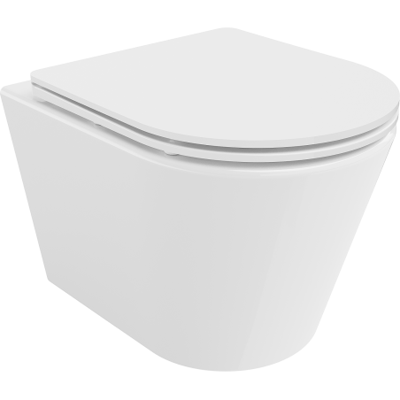 Mexen Rico WC-skål Rimless med mjukstängande slim-sits, duroplast, vit glans - 30720300
