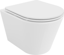 Mexen Rico Rimless WC-kulho, jossa on hitaasti sulkeutuva ohut duroplast-kiiltävä valkoinen kansi - 30720300