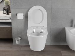 Mexen Rico Rimless hangend toilet met zacht sluitende slanke duroplast zitting, wit glans - 30720300