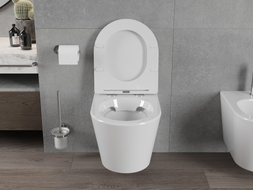 Mexen Rico rimless WC-pott aeglaselt sulguva slim kattega, duroplast, läikiv valge - 30720300