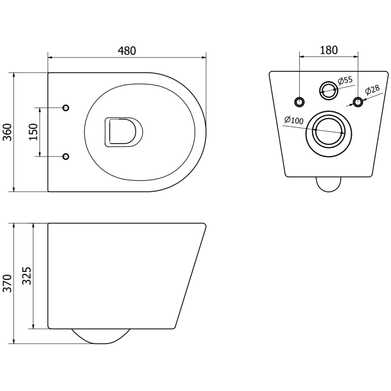 Mexen Rico Rimless Toilet Bowl with Slim Soft-Close Seat, Duroplast, Glossy White - 30720400
