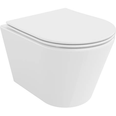 Mexen Rico wc kom met slanke, zacht sluitende duroplast toiletbril, wit glans - 30720400