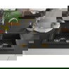 Mexen Mario évier en granit à 2 cuves 820 x 436 mm, noir/argent métallique, siphon doré - 6504822000-73-G