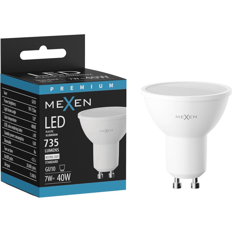 Mexen Nova LED-Lampe GU10, 7W, Neutral - 4000K, 735 lm - L107-GU10-0740-01