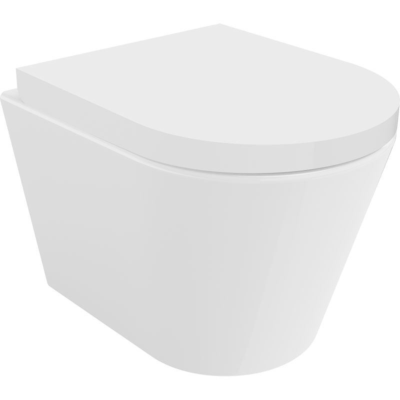 Mexen Rico miska wc Rimless z deską wolnoopadającą twarda, duroplast, biała połysk - 30720200
