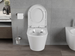 Mexen Rico rimless wc-kulho, jossa hidastuva istuin, kova, duroplast, valkoinen kiiltävä - 30720200