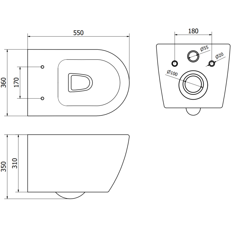 Mexen Rico tazza WC con sedile a chiusura rallentata duro, bianco lucido - 30478000