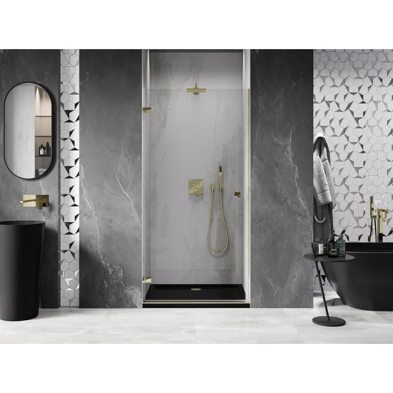 Mexen Lunar-B porte de douche pivotante gauche 45 cm, transparente, or - 832-045-000-50-00-L
