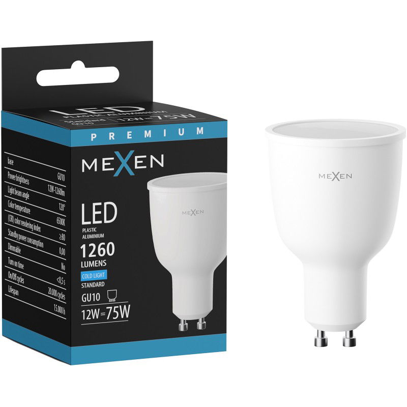 Mexen Nova LED-Glühbir GU10, 12W, Kal - 6500K, 1260 lm - L108-GU10-1265-01