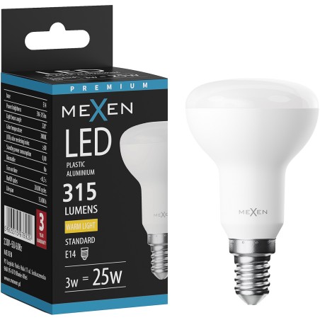Mexen Nova Bombilla LED E14, R50, 3W, Cálida - 3000K, 315 lm - L103-E14-0330-01