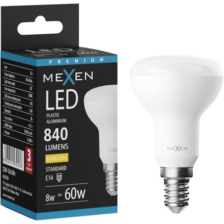 Mexen Nova LED-lamp E14, R50, 8W, Warm - 3000K, 840 lm - L103-E14-0830-01
