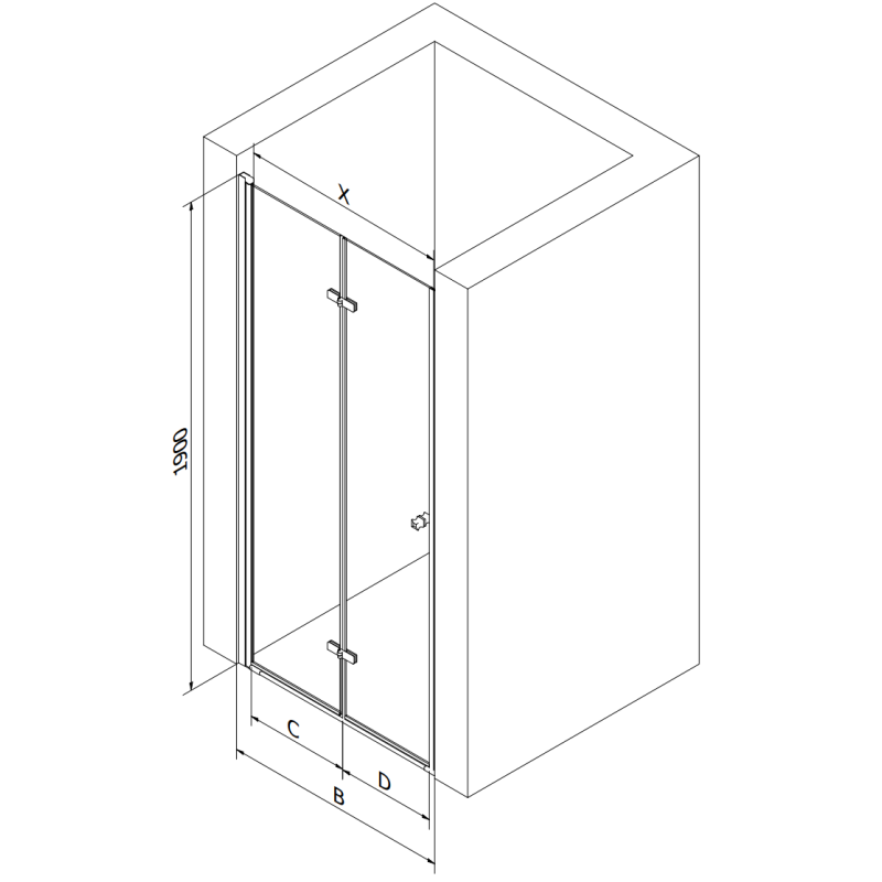 Mexen Lima puertas de ducha plegables 85 cm, transparentes, cromo - 856-085-000-01-00
