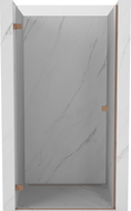Mexen Lunar-B lijeva preklopna tuš vrata 45 cm, prozirna, brušena bakar - 832-045-000-65-00-L