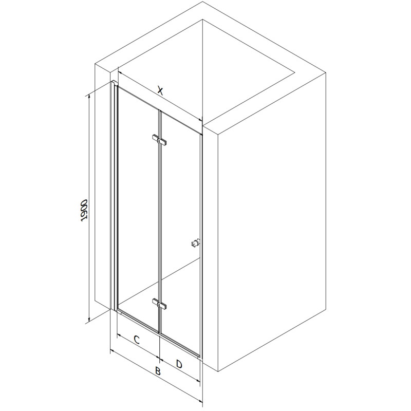 Mexen Lima kokkupandavad dušiuksed 100 cm, läbipaistev, kroom - 856-100-000-01-00