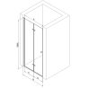 Mexen Lima vouwwanden deur 100 cm, transparant, zwart - 856-100-000-70-00