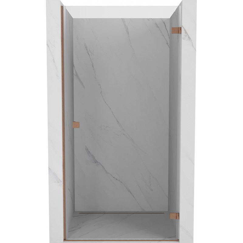 Mexen Lunar-B drzwi prysznicowe uchylne prawe 55 cm, transparent, miedź szczotkowana - 832-055-000-65-00-P