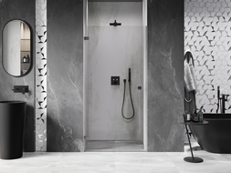 Mexen Lunar-B porte de douche pivotante gauche 50 cm, transparente, gris canon brossé - 832-050-000-66-00-L