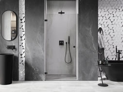 Mexen Lunar-B porte de douche battante gauche 50 cm, transparent, noir - 832-050-000-70-00-L